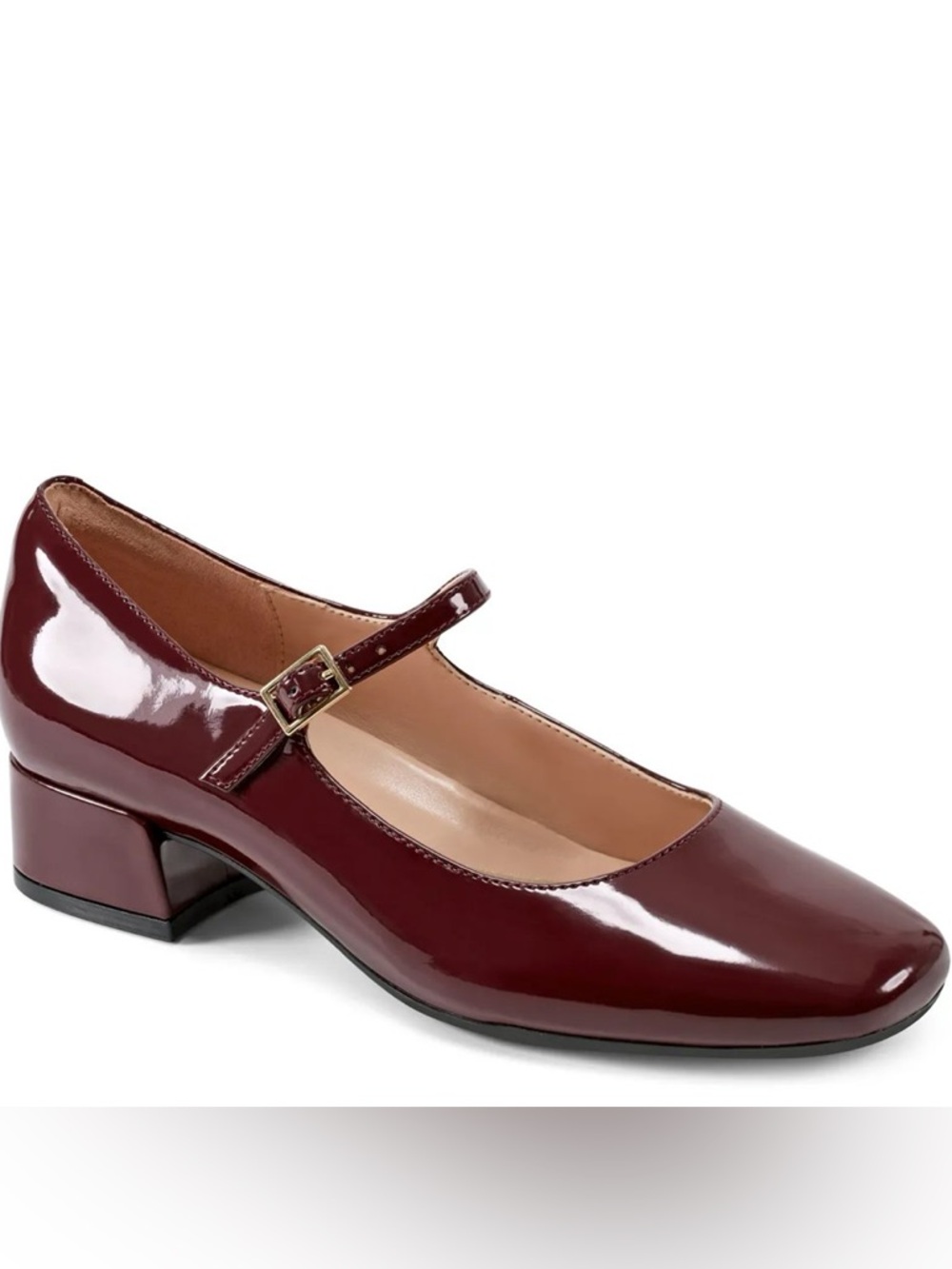Easy Spirit Dark Red Janica Patent Mary Jane Block Heel NWT